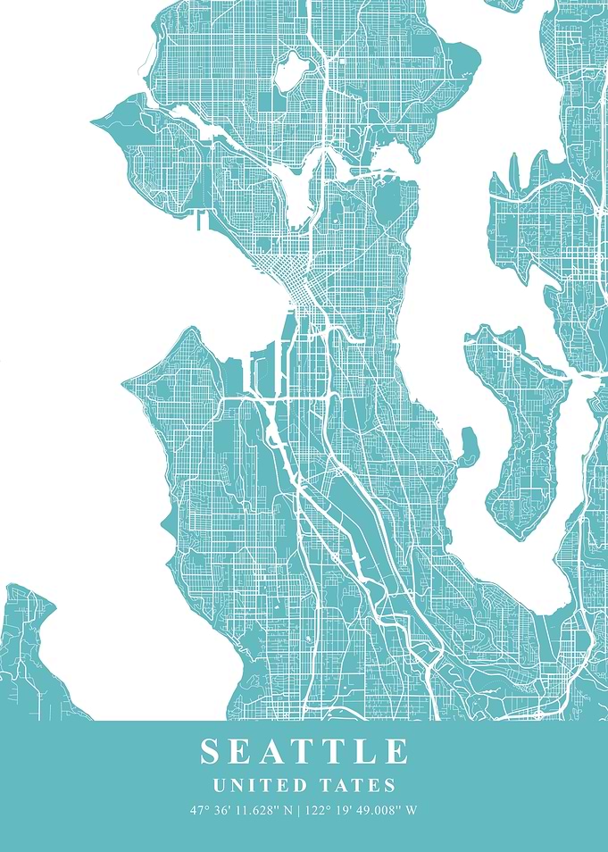Seattle Beach Plane Map