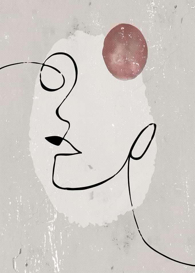Face Line Drawing Boho