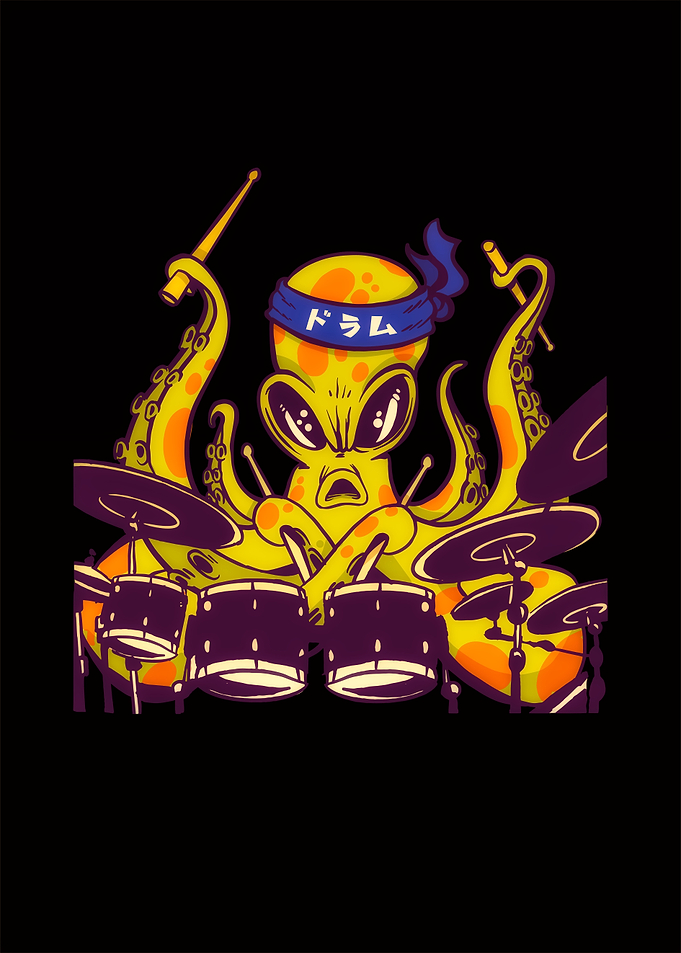 Octopus Drummer Music Art