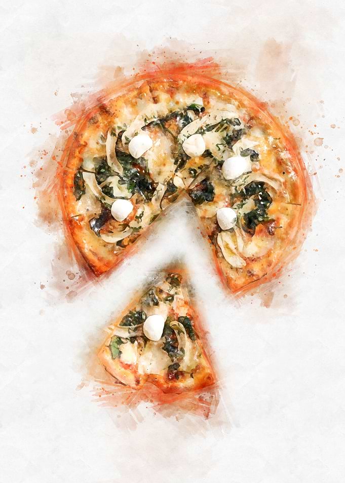 pizza watercolor