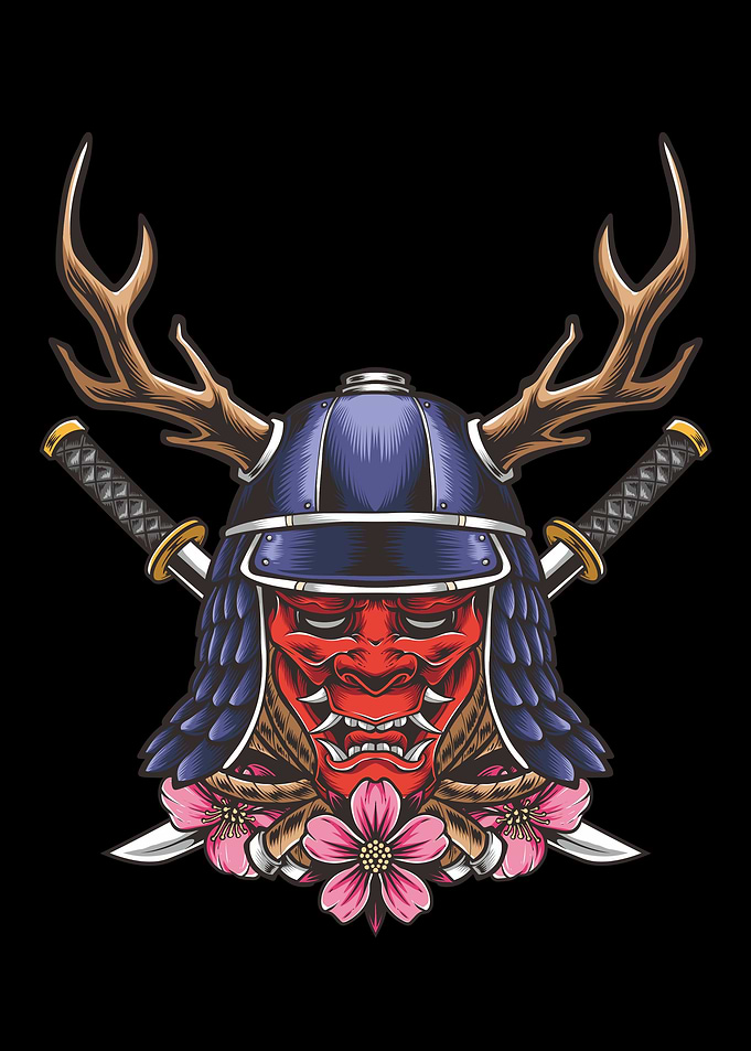 horned devil skull
