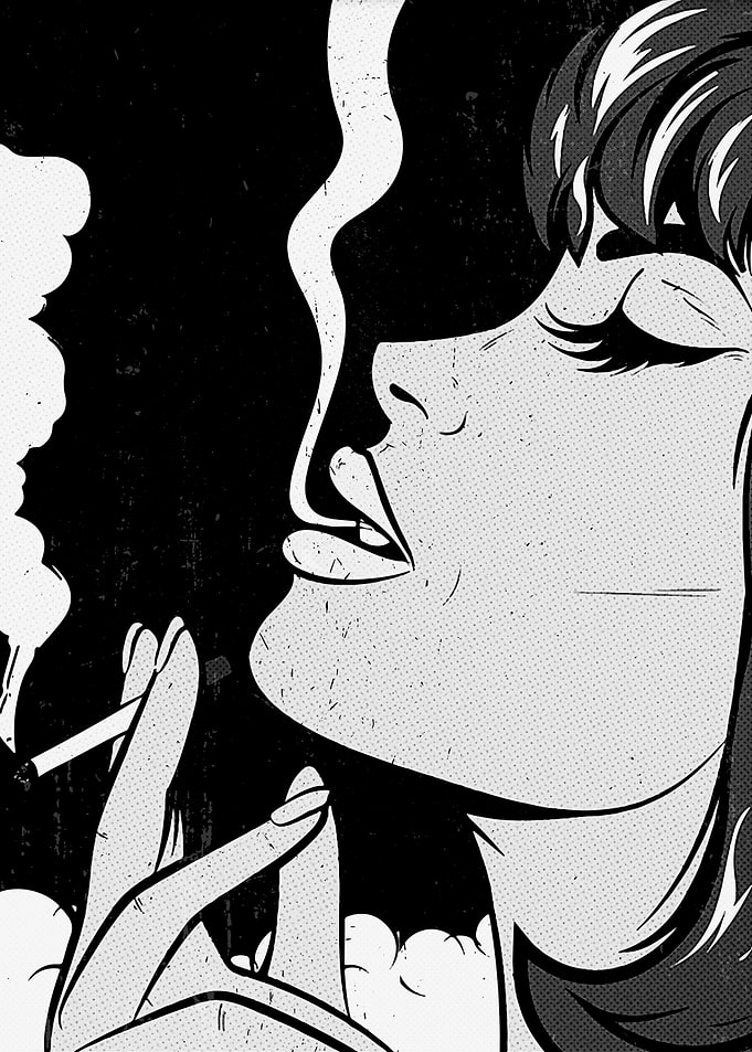 Sexy Smoking Woman Comic