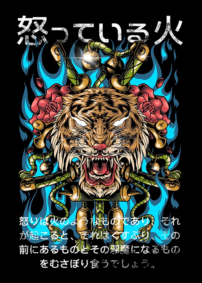 blue fire samurai tiger
