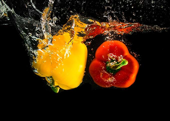 yellow and red peppers