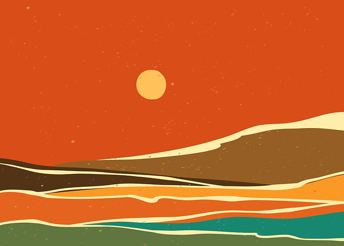 Mountain and ocean wave