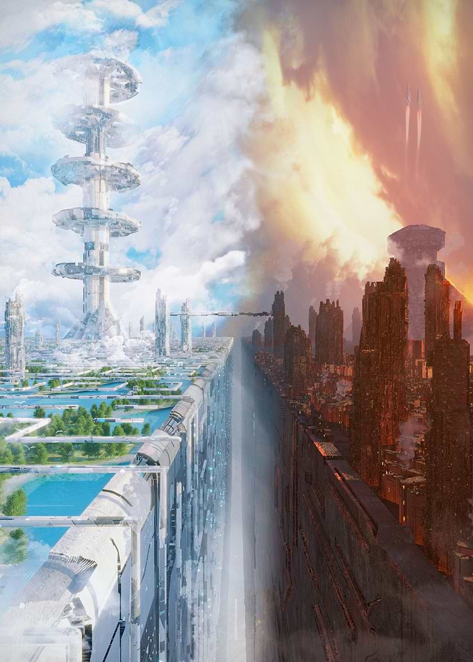 Cyberpunk vs Solarpunk