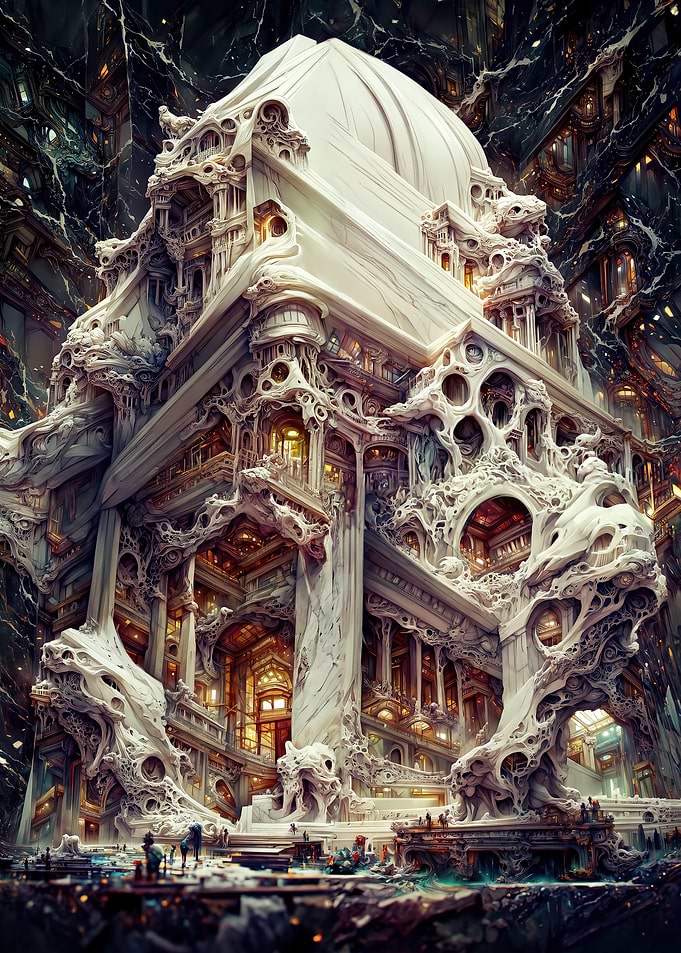 A Black Marble Hall