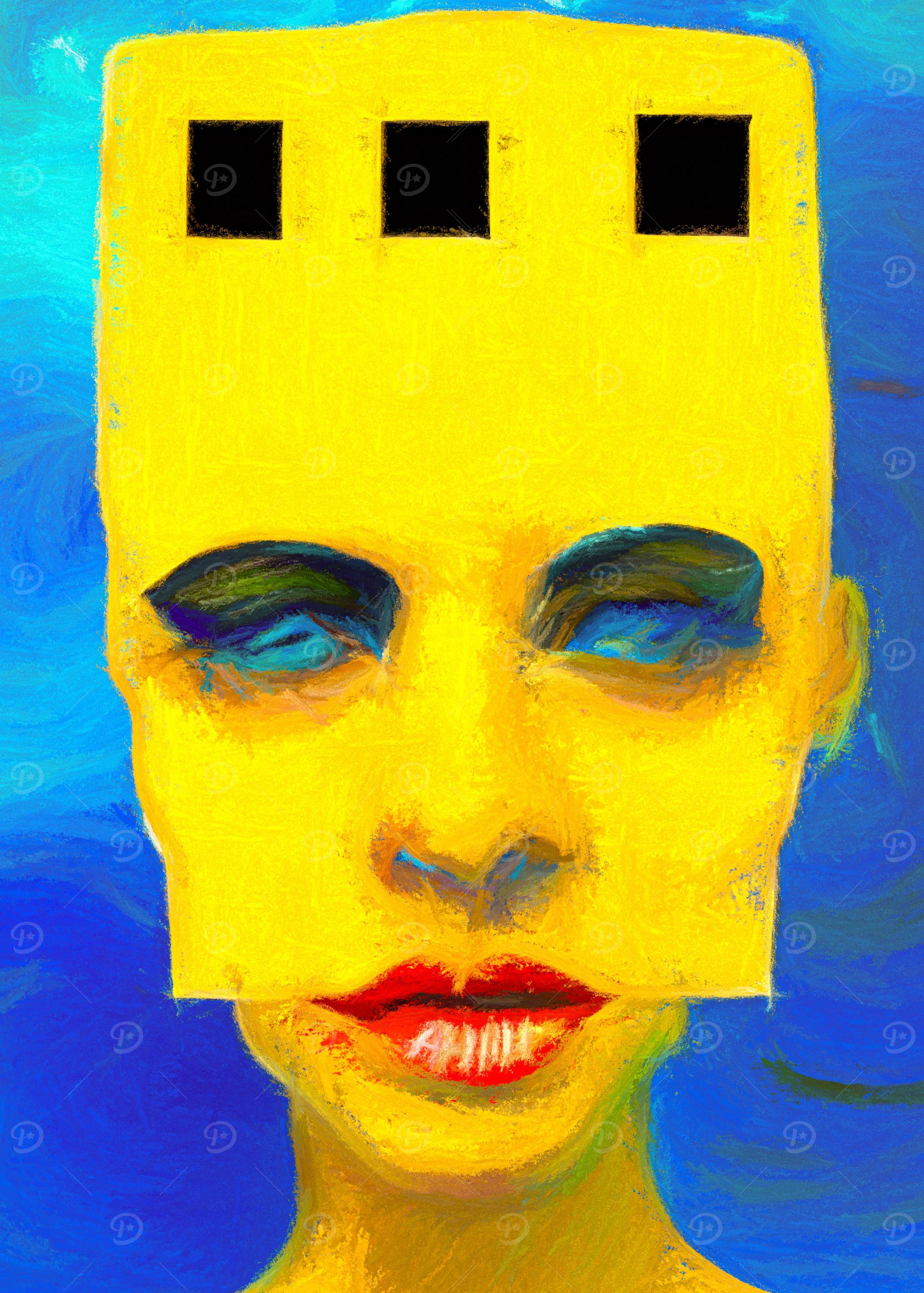 Abstract painting of a fem