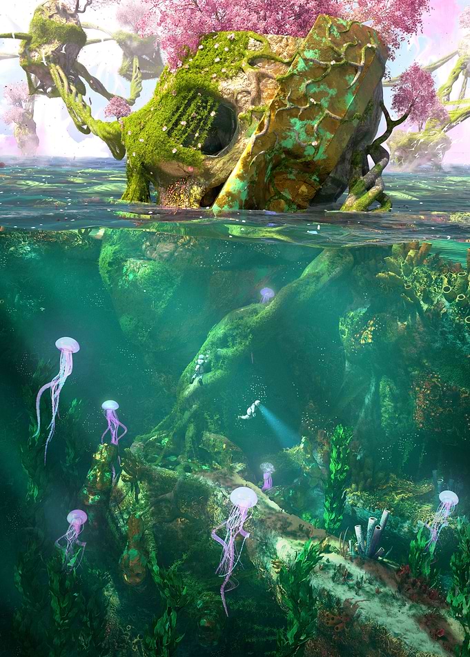 Giant Skull in the Sea