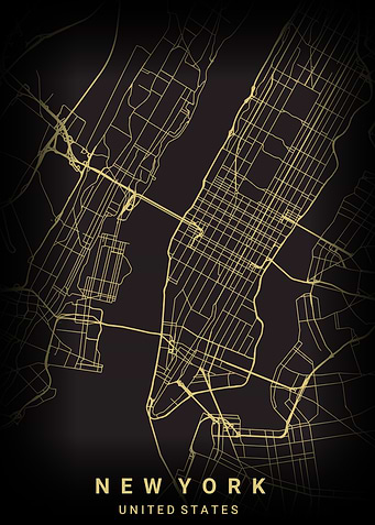 new york city map dark