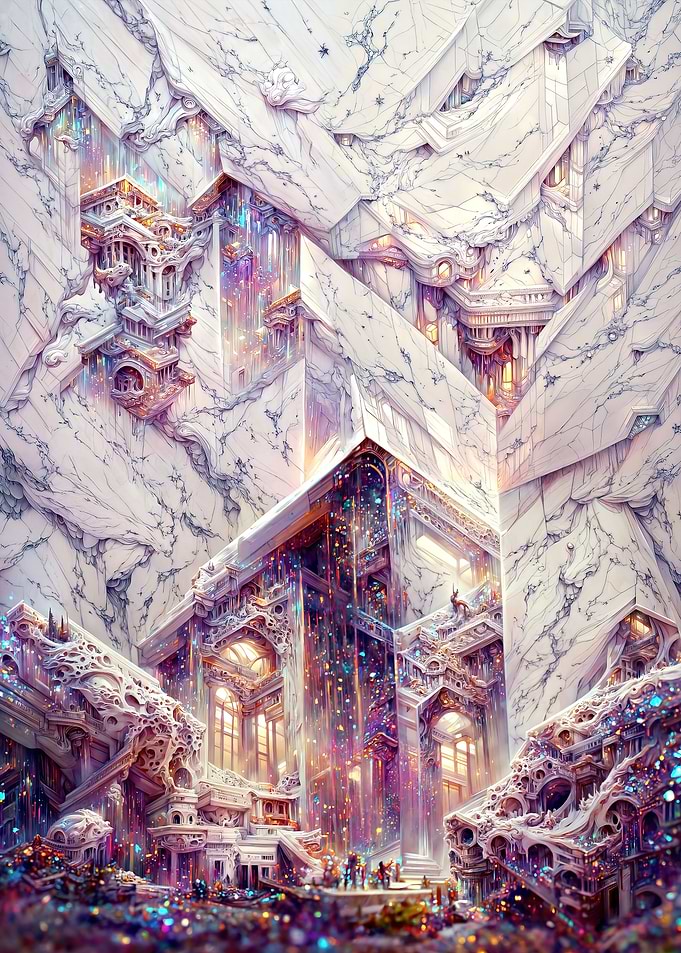 White marble Hall