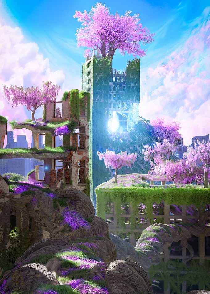 City Overgrown by Natur