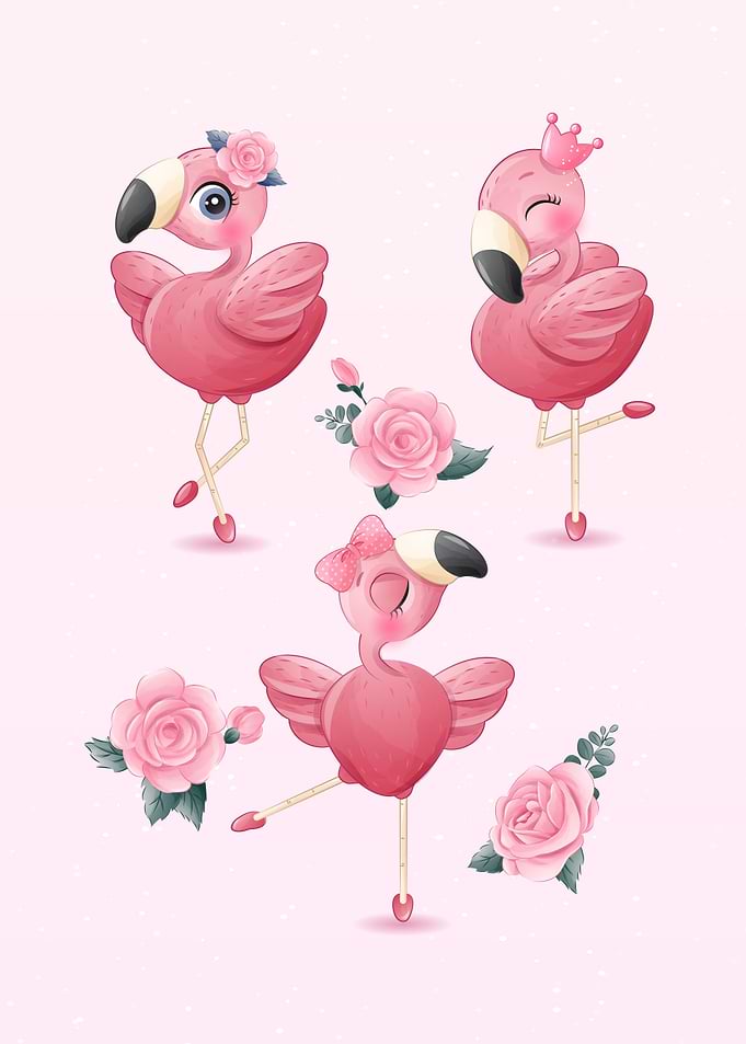 Cute flamingo ballerina