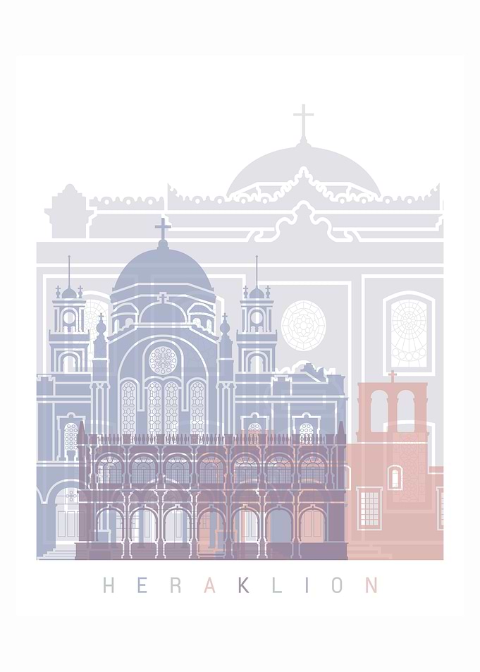 HERAKLION SKYLINE POSTER