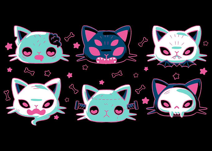 Halloween Cat Heads