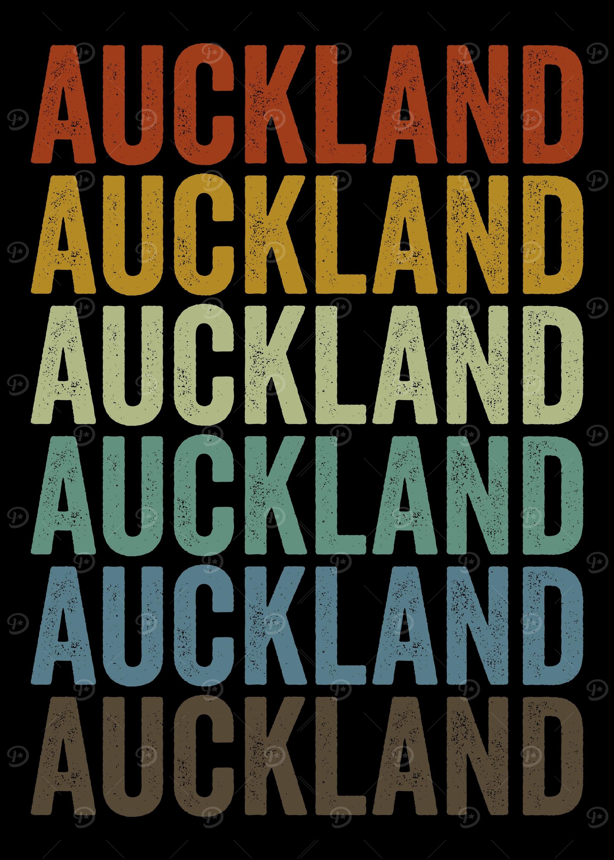 Auckland New Zealand Retro