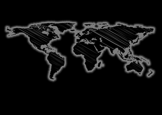 world map glow