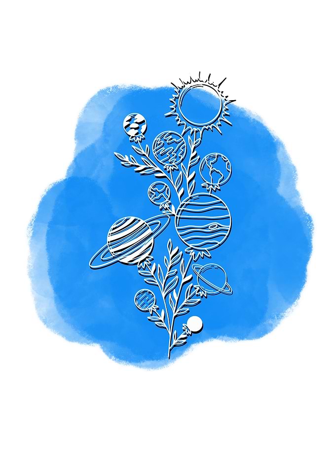 Universe Flower line art