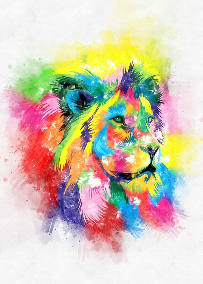 Lion Head Watercolor