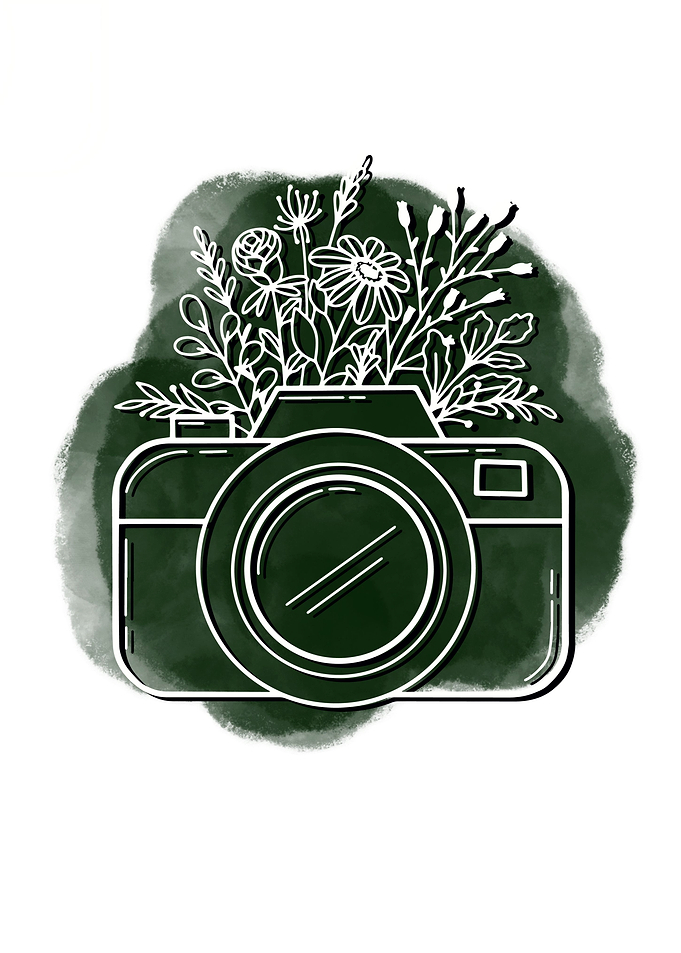 Camera Flowers line art