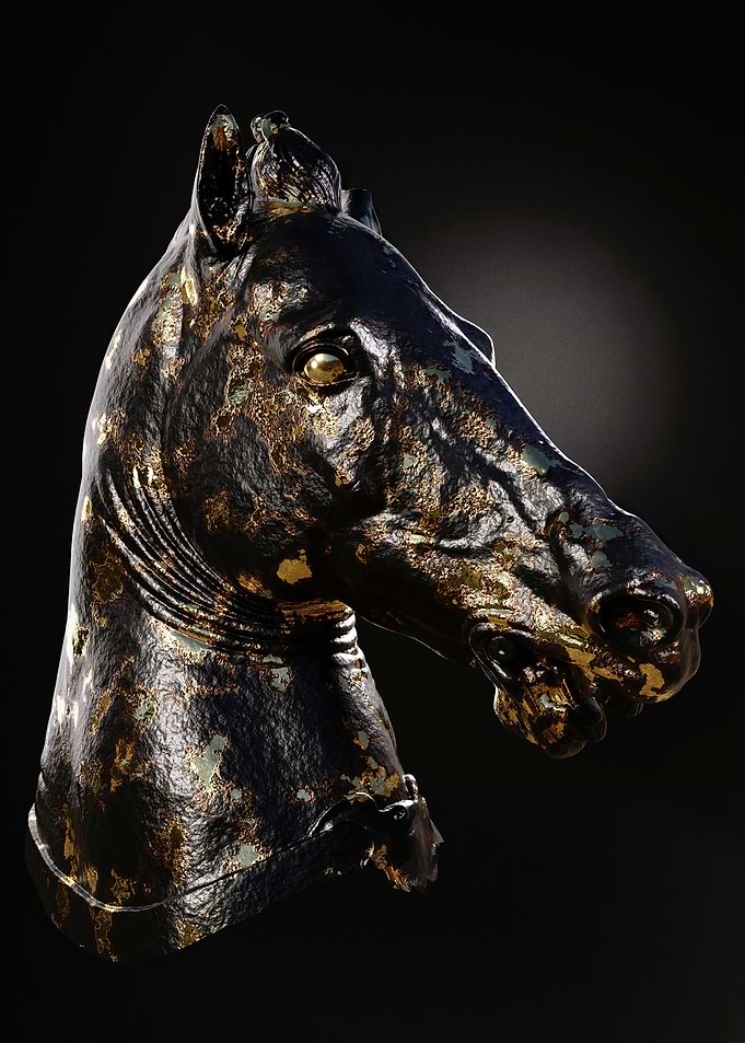Horse gold and bone