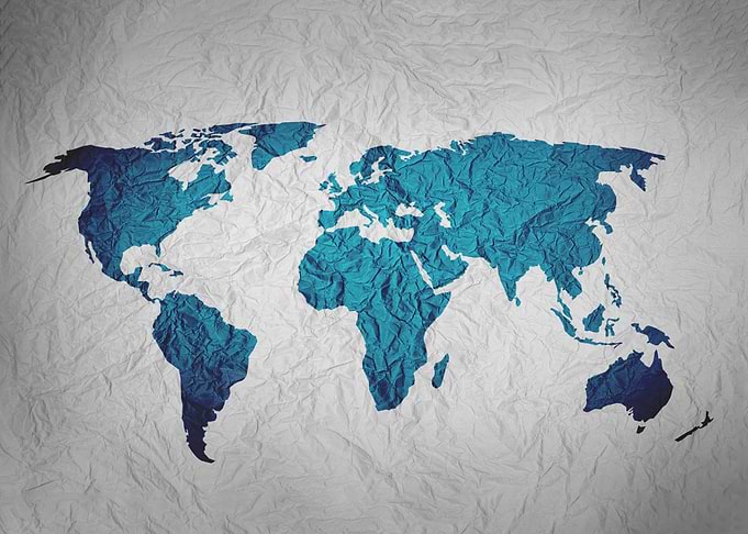 world map blue