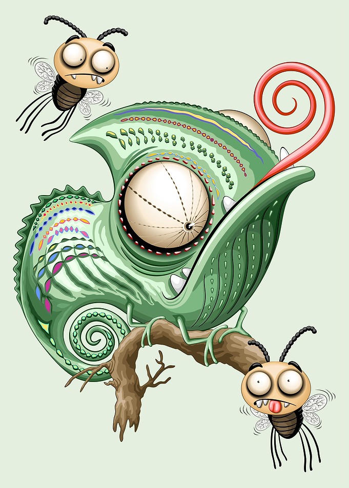Chameleon Funny Character