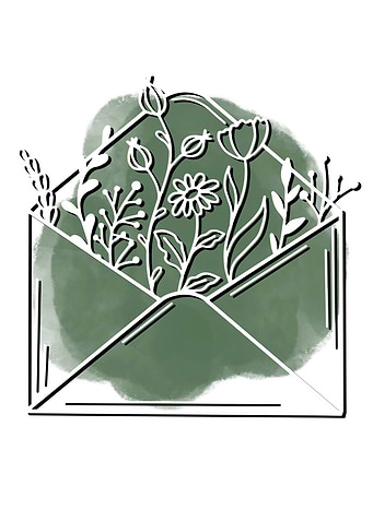 Message flower line art