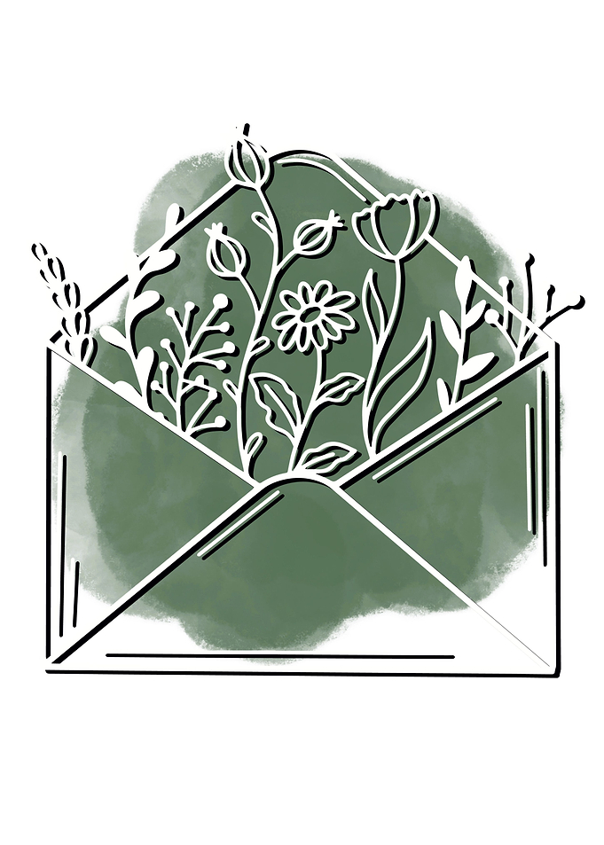 Message flower line art