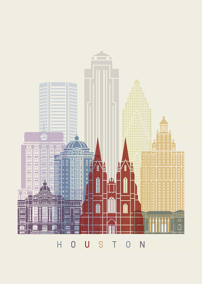HOUSTON SKYLINE POSTER