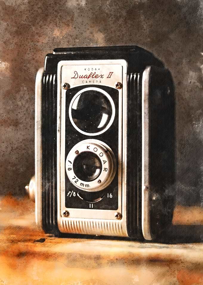 Watercolor Old Camera