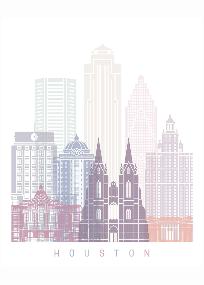 HOUSTON SKYLINE POSTER