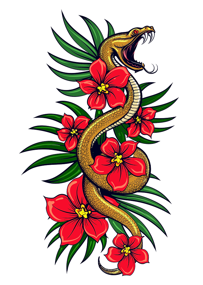 Snake with Flowers