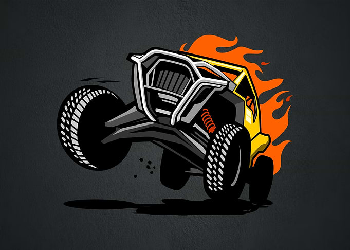 utv vehicle flame