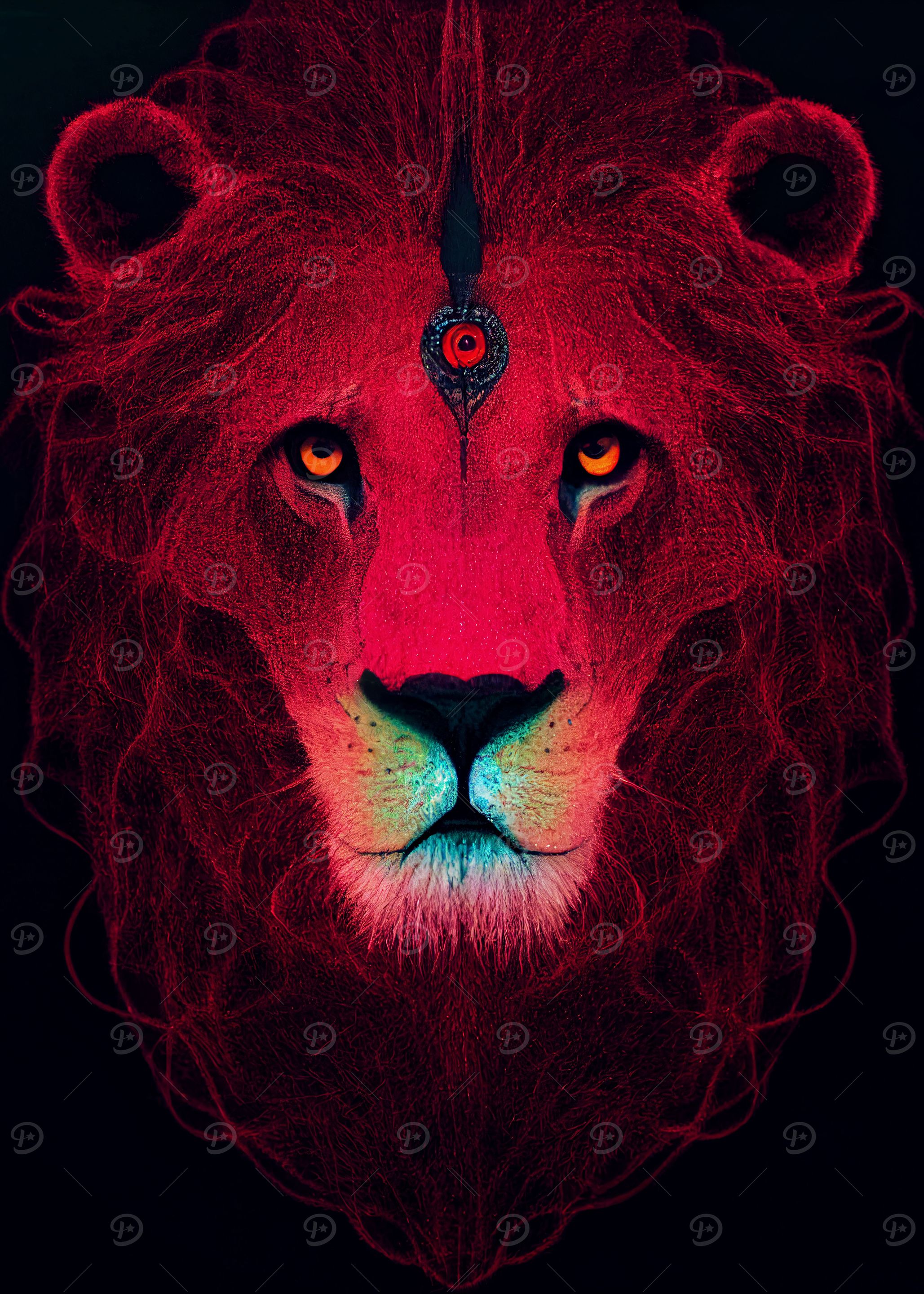 Lions gaze