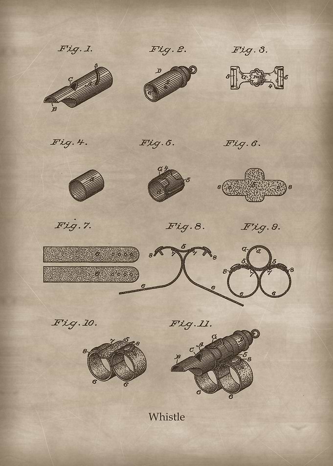Vintage Whistle Blueprint