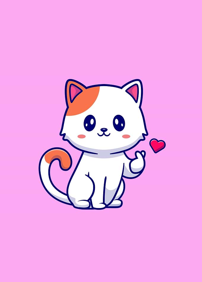Cute cat with love