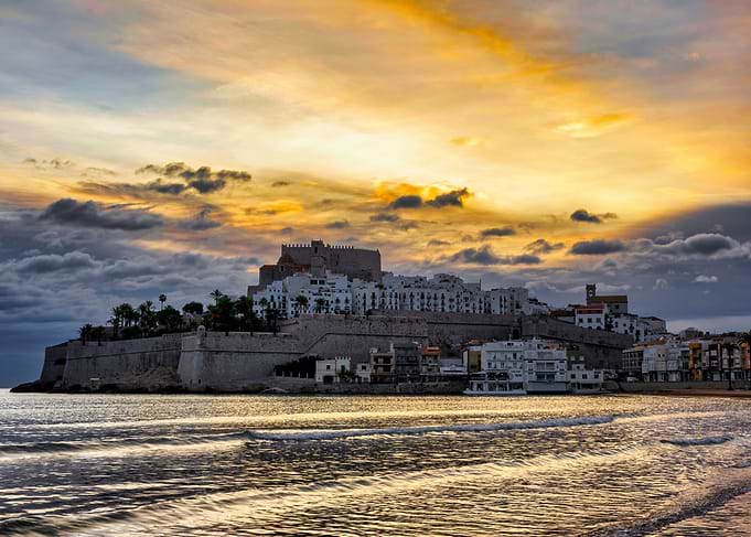 Village sea sunset
