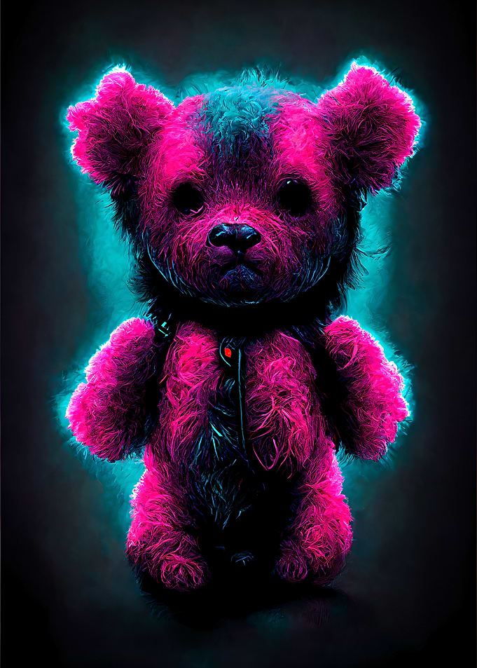 Agressive Neon Teddy Bear
