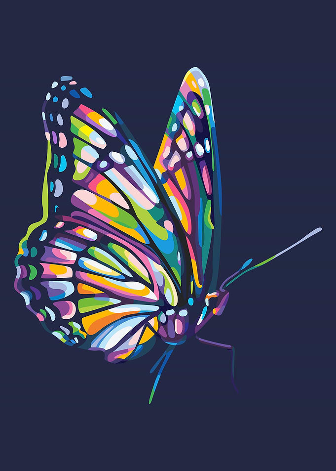 Butterfly in pop art