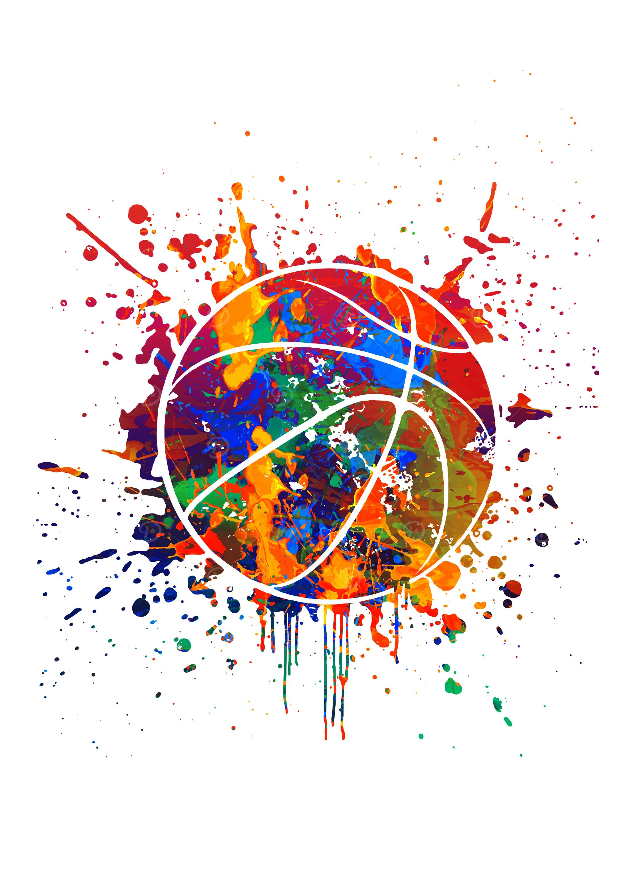 Watercolor Basketball BALL