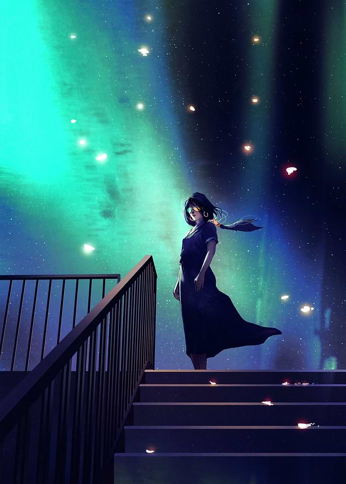 Woman waiting at the end