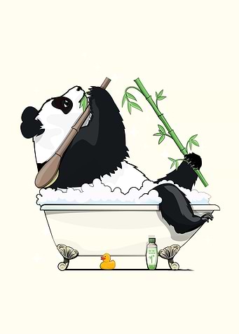 Panda Bear in the Bath