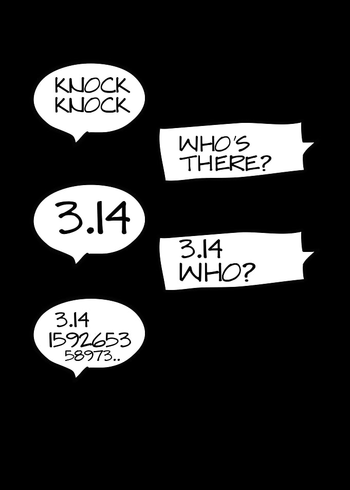 Funny math jokes in pi