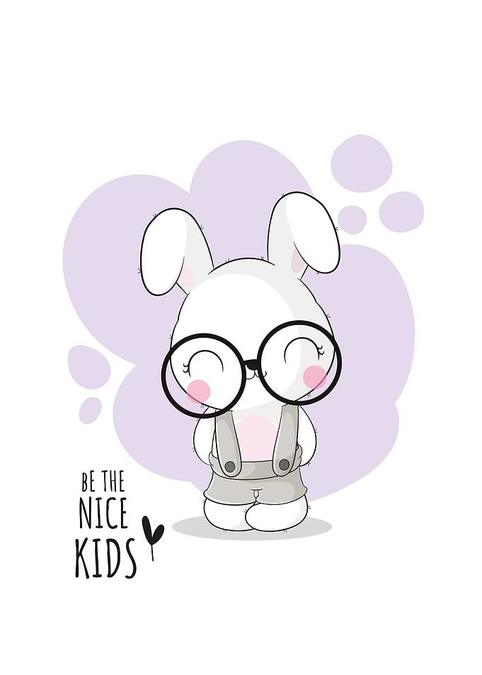cute bunny with glasses