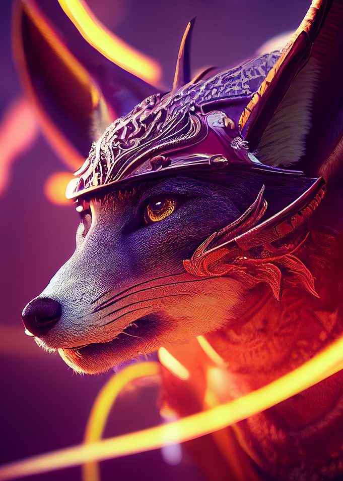 Fox Samurai in Battle