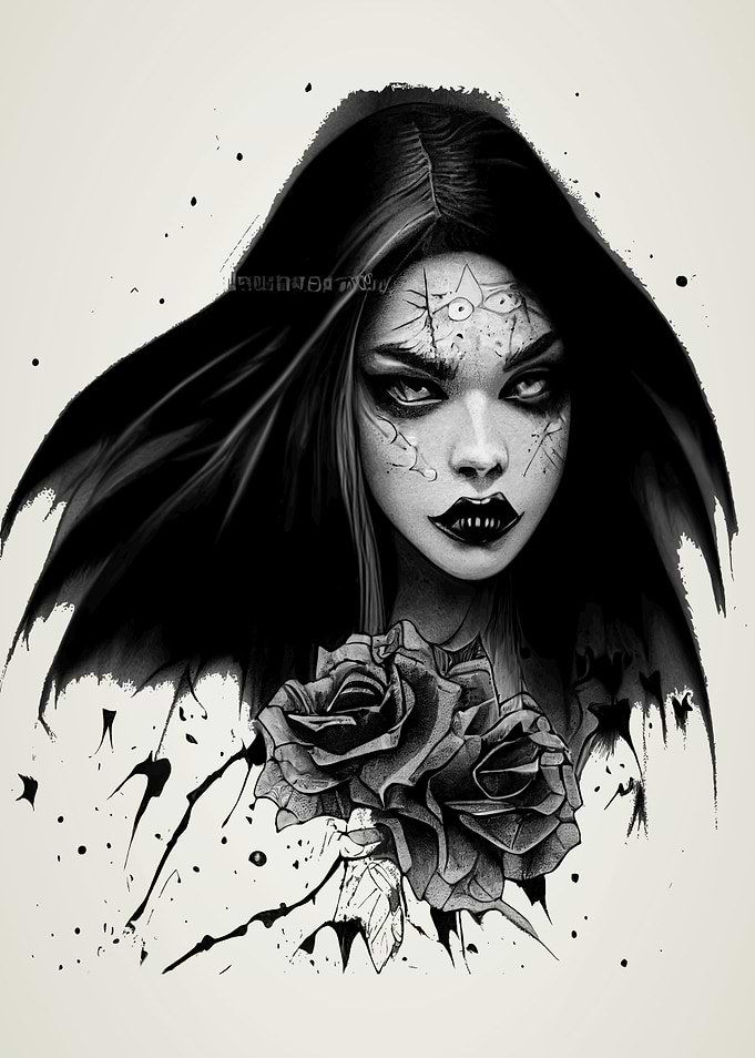 Vampire Girl Horror Poster