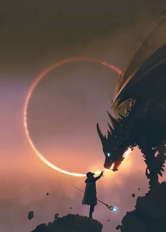 Dragon vs hero monster