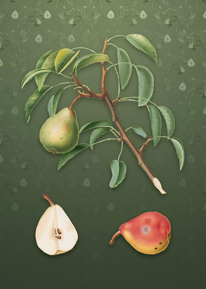 Pear on Lunar Green
