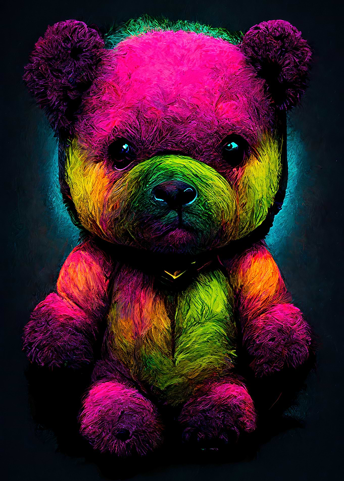 Neon Teddy Bear